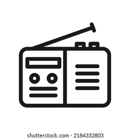 Radio or podcast icon. Radio station line symbol vector illustration