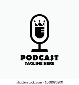  radio or Podcast king Logo design using Microphone 