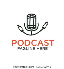 Radio or Podcast Logo design using Microphone icon