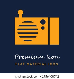 Radio premium material ui ux isolated vector icon in navy blue and orange colors