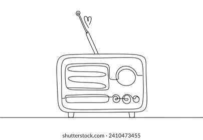 Récepteur radio avec antenne. Radio pour écouter les stations de radio. Un appareil fiable pour se connecter au monde. Images produites sans l’utilisation d’aucune forme de logiciel AI à n’importe quel stade. 