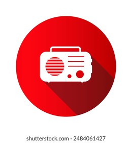 Radio receiver flat style icon. Vector illustration on a white background. EPS 10.