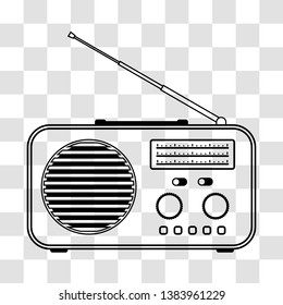Radio receiver on transparent background. Vector illustration