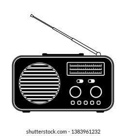 Radio receiver on white background. Vector illustration