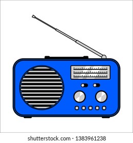 Radio receiver on white background. Vector illustration