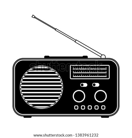 Radio receiver on white background. Vector illustration