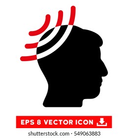 Radio Reception Head EPS vector pictograph. Illustration style is flat iconic bicolor intensive red and black symbol on white background.