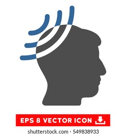 Radio Reception Head EPS vector pictogram. Illustration style is flat iconic bicolor cobalt and gray symbol on white background.