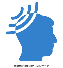 Radio Reception Head vector icon. Style is flat graphic symbol, cobalt color, white background.