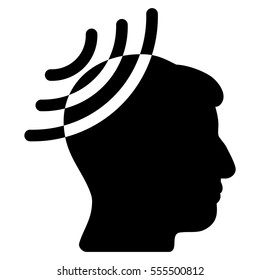 Radio Reception Head vector icon. Style is flat graphic symbol, black color, white background.
