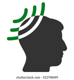 Radio Reception Head vector pictograph. Style is flat graphic bicolor symbol, green and gray colors, white background.