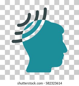 Radio Reception Head vector pictograph. Illustration style is a flat iconic bicolor soft blue symbol on a transparent background.