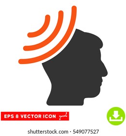 Radio Reception Mind EPS vector pictogram. Illustration style is flat iconic bicolor orange and gray symbol on white background.