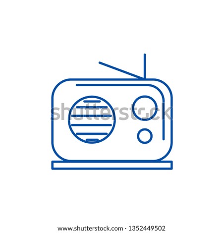 Radio reciever line icon concept. Radio reciever flat  vector symbol, sign, outline illustration.