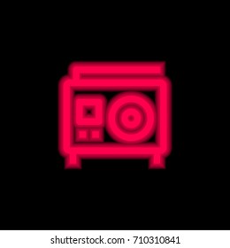 Radio red glowing neon ui ux icon. Glowing sign logo vector