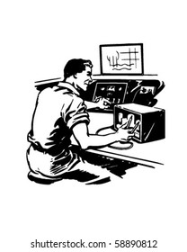 Radio Repairman 2 - Retro Clip Art