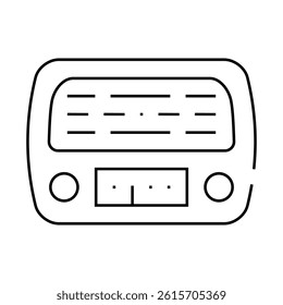 radio retro device line icon vector. radio retro device sign. isolated contour symbol black illustration