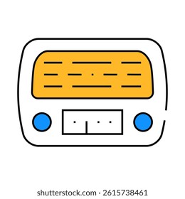 radio retro device line icon vector. radio retro device sign. isolated symbol illustration