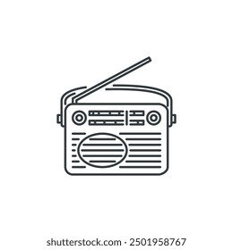 Radio, retro, electrónica, electrodomésticos, tecnología, ícono de gadget, Ilustración vectorial