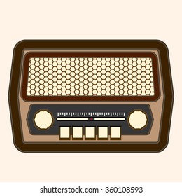 Radio retro icon flat