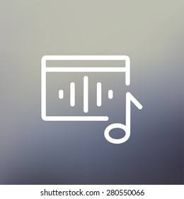 Radio retro icon thin line for web and mobile, modern minimalistic flat design. Vector white icon on gradient mesh background.