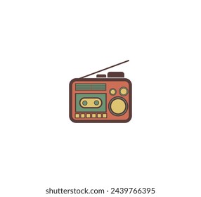 Diseño de vectores de iconos retro de radio