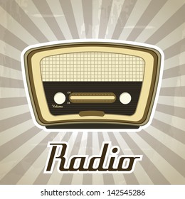 radio retro over grunge background vector illustration