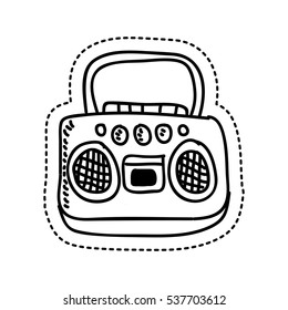 radio retro style drawing vector illustration design