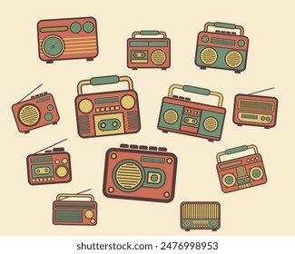 Diseño de iconos de Vector retro de radio