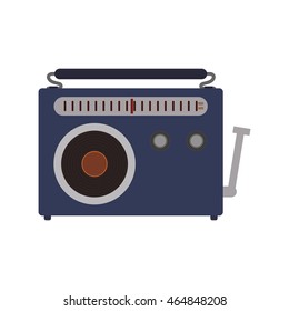 radio retro vintage music technology old icon. Isolated and flat illustration. Vector graphic