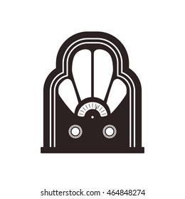 radio retro vintage music technology old icon. Isolated and flat illustration. Vector graphic