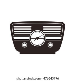 radio retro vintage music technology old icon. Isolated and flat illustration. Vector graphic