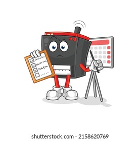 radio schedule list vector. cartoon character