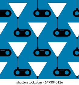 Radio seamless pattern. White and black background. Abstract geometric shape texture. Design template for wallpaper,wrapping, textile. Vector Illustration