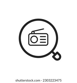 Radio search icon. Vector illustration.