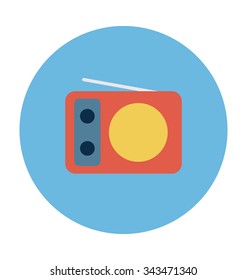 Radio Set Colored Vector Icon 