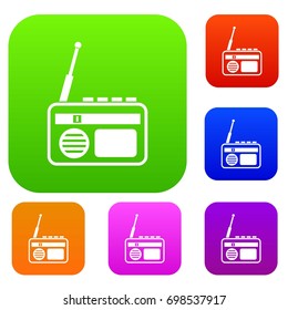 Radio set icon in different colors isolated vector illustration. Premium collection