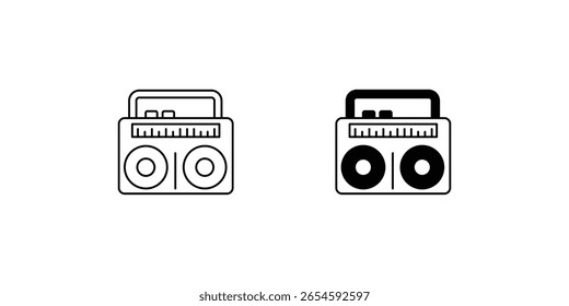 Icono de conjunto de radio con fondo blanco Vector Ilustración de stock