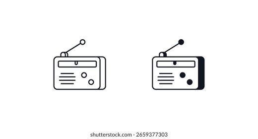 radio set icon with white background vector stock illustration