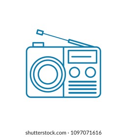 Radio set linear icon concept. Radio set line vector sign, symbol, illustration.