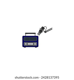 conjunto de radio con ilustración vectorial de día de radio