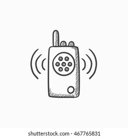Radio set vector sketch icon isolated on background. Hand drawn Radio set icon. Radio set sketch icon for infographic, website or app.