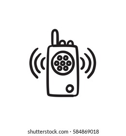 Radio set vector sketch icon isolated on background. Hand drawn Radio set icon. Radio set sketch icon for infographic, website or app.
