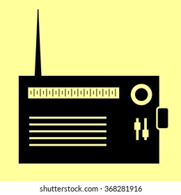 Radio sign. Flat style icon vector illustration.