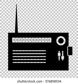 Radio sign. Flat style icon on transparent background