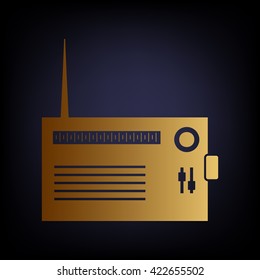 Radio sign. Golden style icon