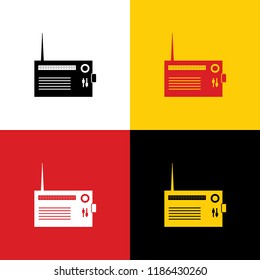Radio sign illustration. Vector. Icons of german flag on corresponding colors as background.