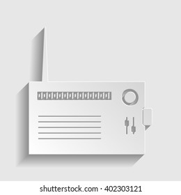 Radio sign. Paper style icon