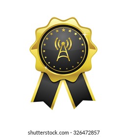 Radio Signal golden Vector Icon Design