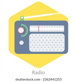 Radio and signal icon concept